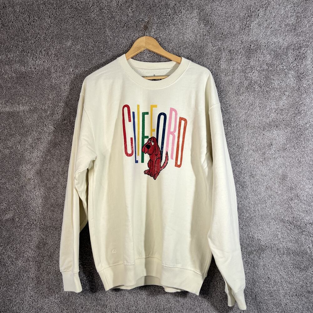 Urban Outfitters Clifford The Big Red Dog Sweatshirt Womens XS Ivory Long Sleeve